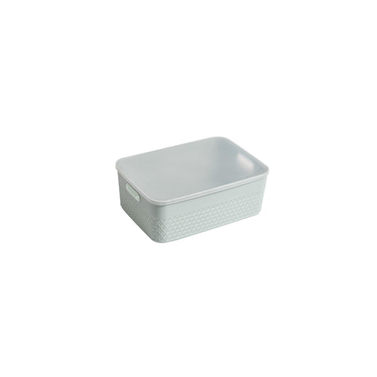 HANAMYA Lidded Storage Bin Organizer | Storage Organizing Container, 9 Liter, Set of 4, Mint