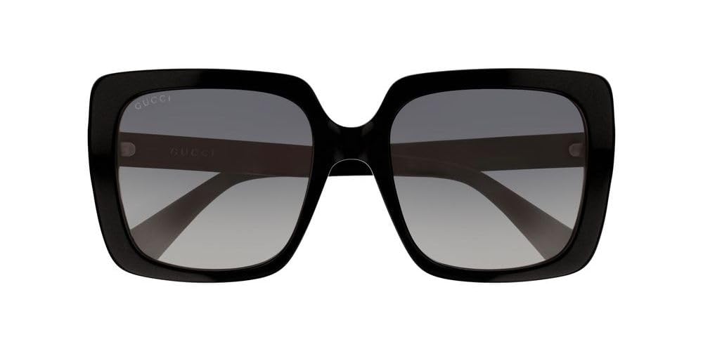 Gucci Women's GG0418S Sunglasses, Black-Black-Grey, 54, Black-black-grey, 54