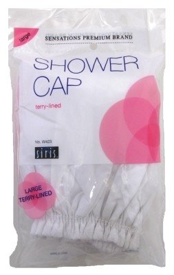 Siris Shower Cap Large Terry Lined Vinyl (Assorted Colors) (Pack of 3)