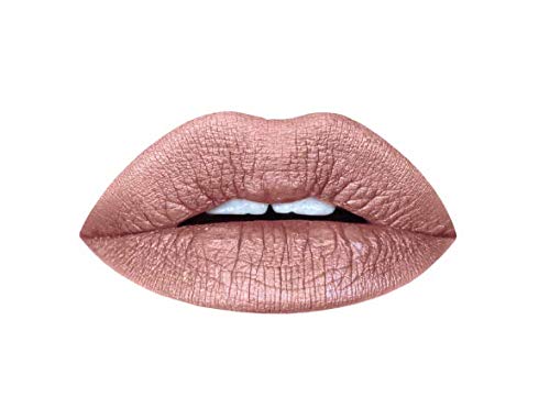 Aromi Metallic Liquid Lipstick | Light Brown Nude Lip Color for Women, Shimmery Finish (Brown Sugar)