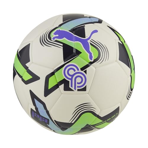 PUMA Unisex Christian Pulisic Performance Soccer Ball, PUMA White-New Navy-Green Glare-Elektro Purple SS25, 5