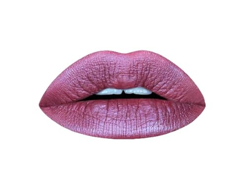 Aromi Sugared Mauve Metallic Liquid Lipstick, Purple Pink Lip Color with Shimmery Finish, Raspberry Mulberry Shade, Long-Lasting, Handmade (Sugared