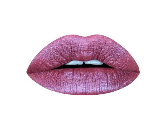 Aromi Sugared Mauve Metallic Liquid Lipstick, Purple Pink Lip Color with Shimmery Finish, Raspberry Mulberry Shade, Long-Lasting, Handmade (Sugared