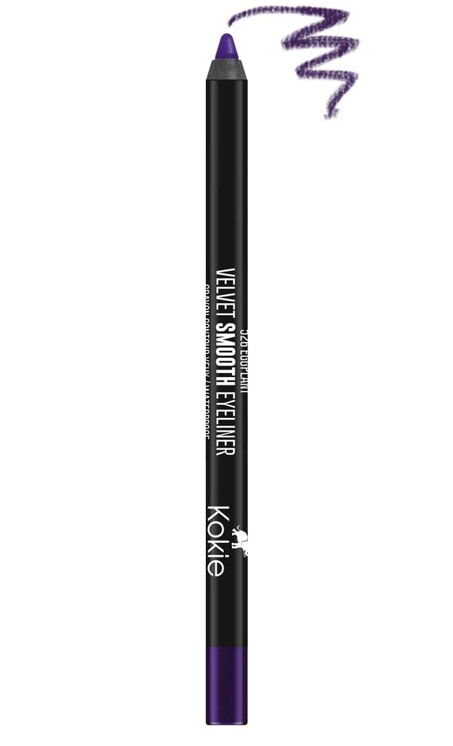 Kokie Cosmetics Waterproof Velvet Smooth Eyeliner Pencil, Eggplant, 0.042 Ounce