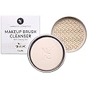 Narrative Cosmetics Solid Makeup Brush Cleanser Soap with Silicone Cleaning Pad, Cleans Natural & Synthetic Brushes, Vegan, Cruelty-Free, Natural