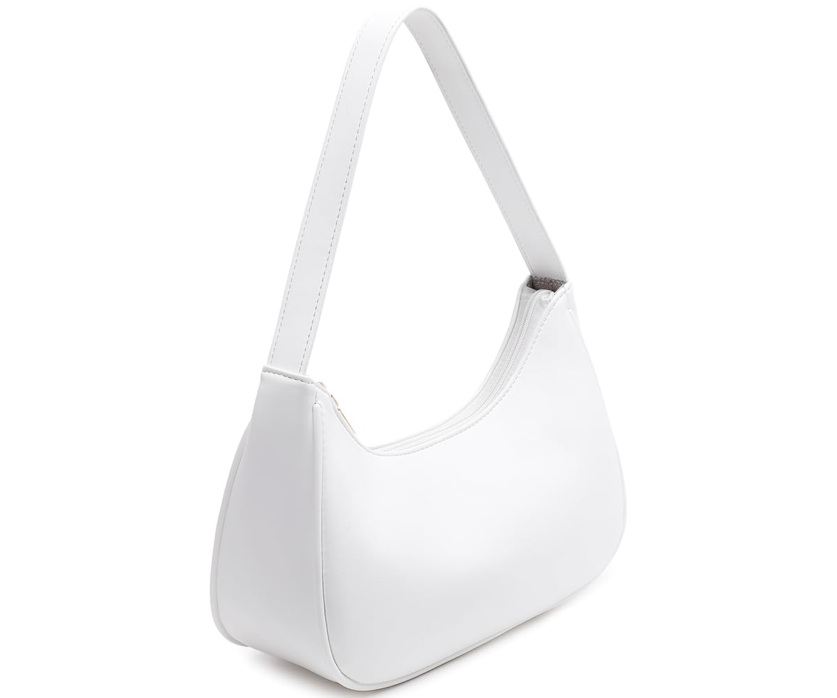 Fashion shoulder Bag for Women's Cute Hobo Tote Handbag Mini Clutch Underarm Purse for Daily Use/Work/Travel/Casual Outings (White GP)