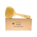 SHASH Since 1869 Hand Made in Germany - Smooth 100% Boar Bristle Body Brush, Gently Exfoliates Skin for a Softer, Smoother Complexion, Dry Brush Body