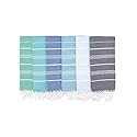 PADISHAHHOME Oversized Turkish Beach Towel 38’’x71’’ - Set of 6 | 100% Turkish Cotton Lightweight Sand Free Quick Dry Pool Towels | Extra Large Bath…