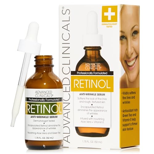 Advanced Clinicals Retinol Serum For Face | Visible Anti Aging Retinol Serum Skin Care Face Moisturizer With Vitamin E Helps Improve Look