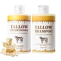 Tallow Shampoo and Conditioner Set, Natural Tallow Hair Care Kit for All Hair Types, Deeply Cleanse & Moisturize Control Oil Smooth Frizz Strengthen