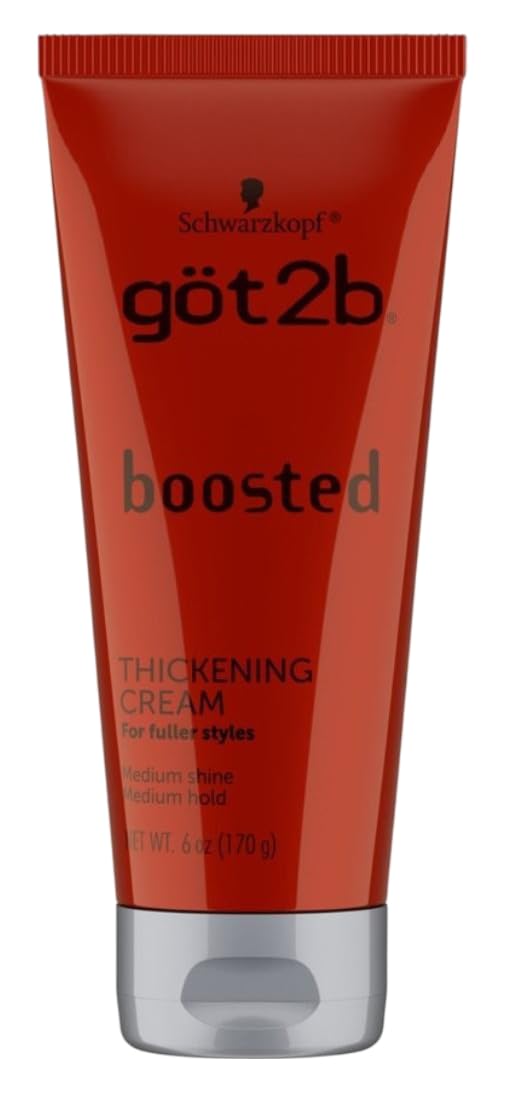 Got 2B Boosted Hair Thickening Cream for Fuller Styles, Medium Shine, Medium Hold, 6 Ounce - 6 Pack