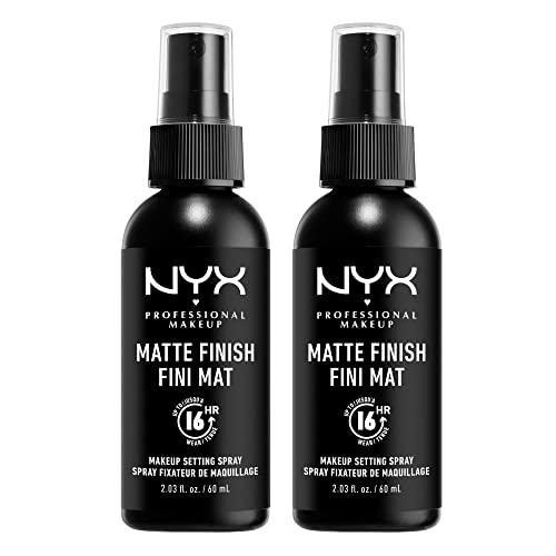 NYX PROFESSIONAL MAKEUP Makeup Setting Spray - Matte Finish, Long-Lasting Face Mist for up to 16HR Wear, Vegan Formula (Pack of 2)