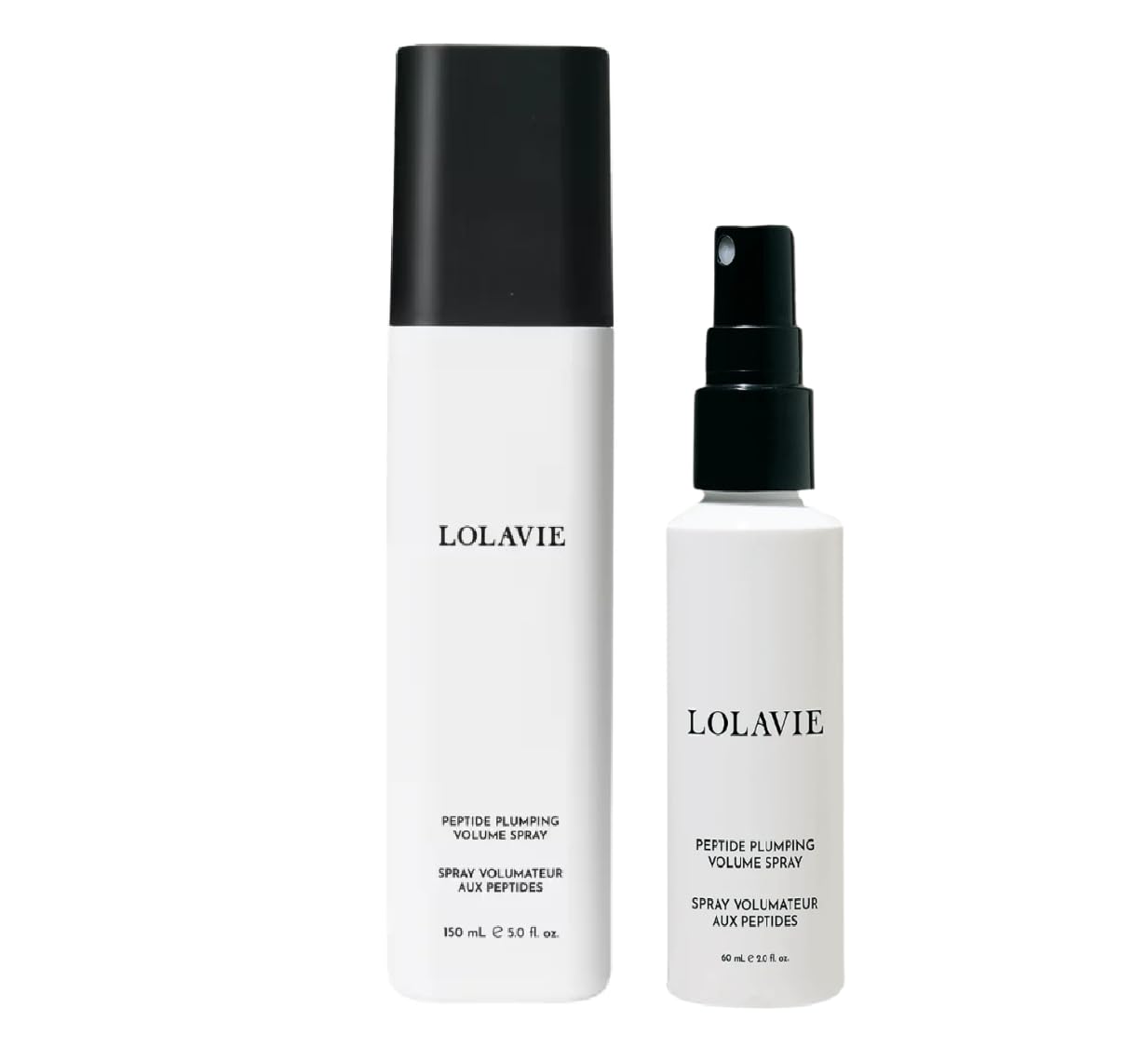 LolaVie Peptide Plumping Volume Spray Duo - Full Size 5 Fl. Oz & Travel Size 2 Fl. Oz