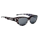 Jonathan Paul Fitovers Chic Kitty Black Cheetah Polarvue Grey Sunglasses (Black Cheetah, Large)