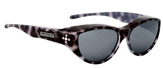 Jonathan Paul Fitovers Chic Kitty Black Cheetah Polarvue Grey Sunglasses (Black Cheetah, Large)