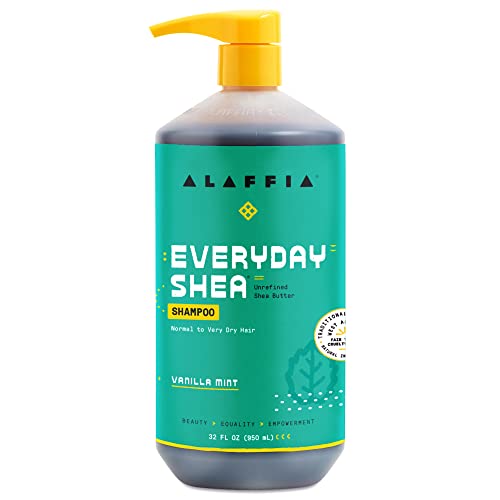 Alaffia EveryDay Shea Shampoo, Gently Cleansing Shampoo for Normal to Dry Hair, Made with Fair Trade Shea Butter, Cruelty Free, Vegan, No Parabens