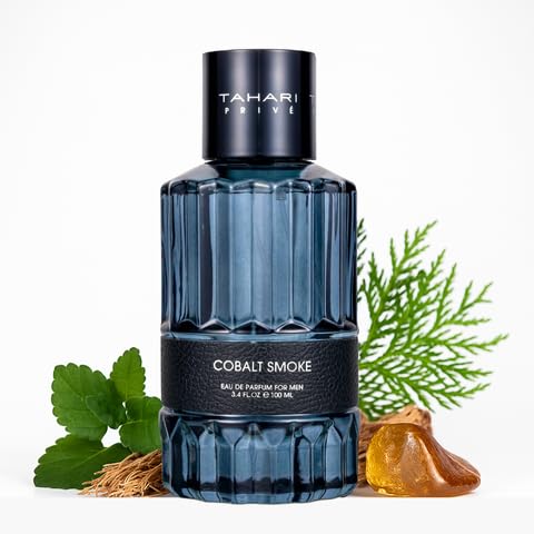 TAHARI Privé Cobalt Smoke - Luxury Cologne for Men with Seductive Patchouli, Vetiver & Cedar. Long-Lasting, Masculine Fragrance in Travel Size - Ideal
