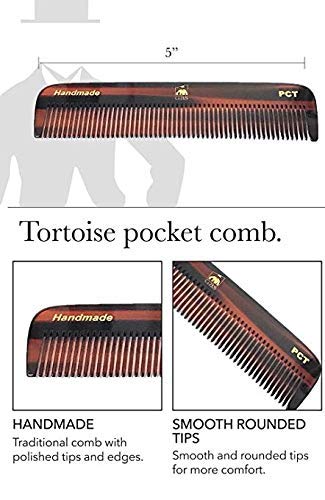 G.B.S Men’s Handmade Comb Set, Pure Synthetic Hair Brush, Dressing Comb, Pocket Comb, Mustache Comb and Military Style Hair Brush