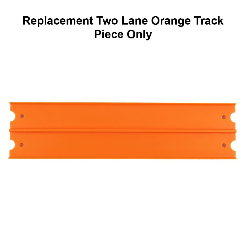 Replacement Part for Hot-Wheels Mega Garage Die-Cast Vehicle Playset - FTB68 - Replacement 11 3/4" Two Lane Orange Track Piece