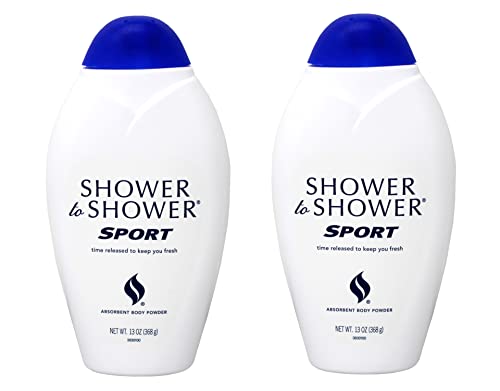 Shower to Shower Absorbent Body Powder, Sport, 13-Ounce Bottles (Pack of 2)