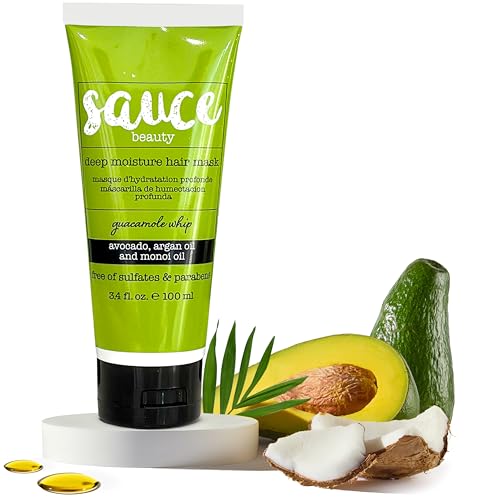 SAUCE Deep Conditioning Hair Mask for Dry Damaged Hair, Guacamole Whip (3.4 Fl Oz) Frizz Control with Avocado, Jarrah Honey, Monoi & Argan Oil, All Beauty and Personal Care SAUCE BEAUTY Default Title