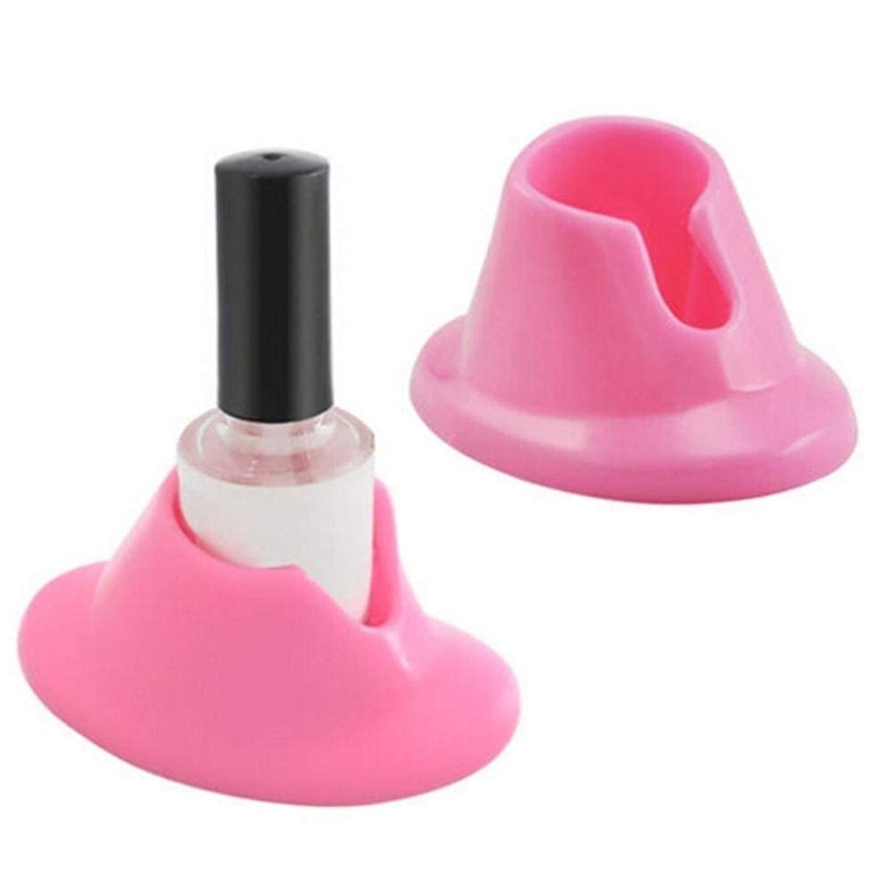Dreamxue Premium Soft Rubber Nail Polish Bottle Holder Display Nail Art Varnish Polish Seat Tool Pink Anti-spill Bottle Stand Manicure Display Tools