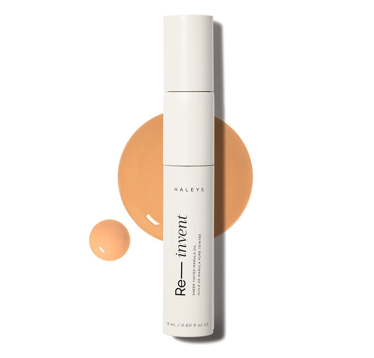 HALEYS Re-invent Sheer Tinted Marula Oil (Medium/Tan Neutral), Skin Tint, Tinted BB Moisturizer, Tinted Foundation, Face Oil, Hydrate Skin, Flexible