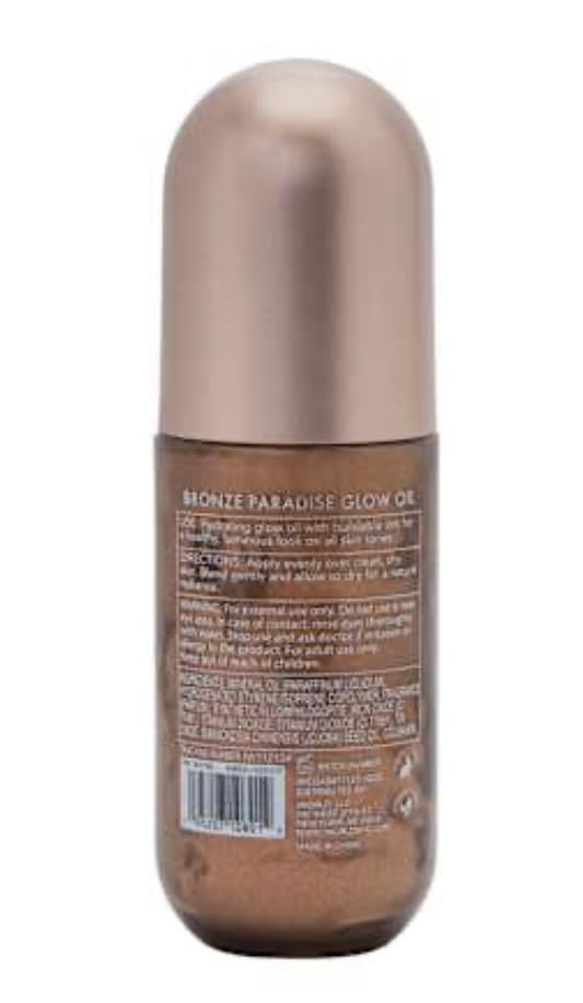 Amora Glow Bronze Paradise Glow Oil, Liquid Bronzer, Hydrating Face Bronzer, 3.4 Fl Oz