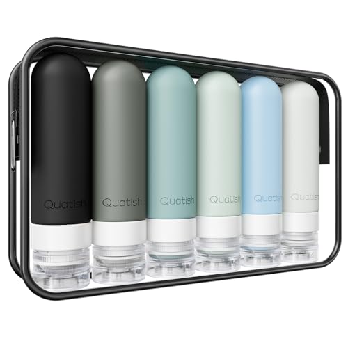 Quatish Travel Bottles for Toiletries 6 Pack, Original Patented Leakproof 3 oz Tsa Approved Travel Size Containers, BPA Free Silicone Shampoo Beauty and Personal Care Quatish Default Title