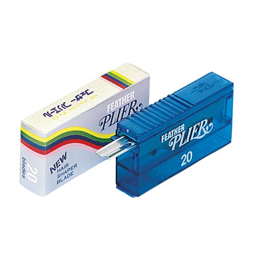 Feather Plier Hair Razor Blades - Hair Straight Razor Blade Refills for Hair Cutting - For Men, Women & Barbers - Made in Japan (2 Pack of 20) Beauty and Personal Care Feather