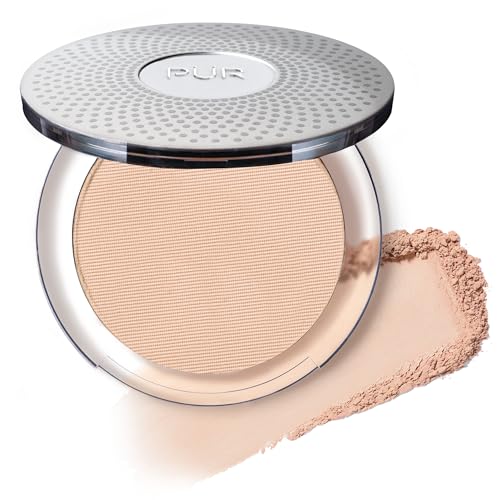PUR Beauty 4-in-1 Pressed Mineral Makeup Powder Foundation with SPF 15 - Concealer & Finishing Compact Pressed Powder for Face - Buildable Medium