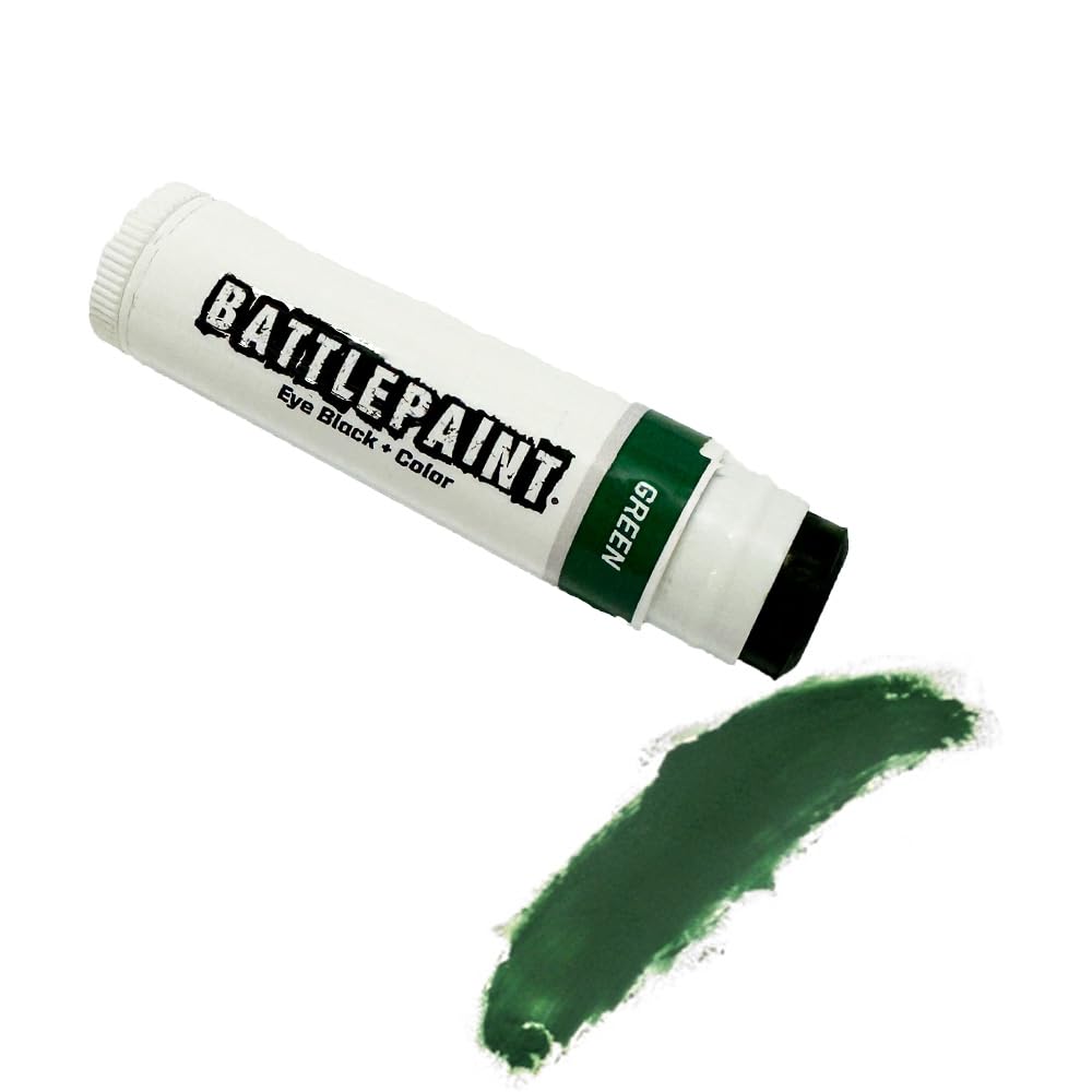 EyeBlack BattlePaint - Bright Colored Under Eye Black Grease for Pro Athletes and Super Fans - Baseball, Softball, Football - 1 Stick - Green