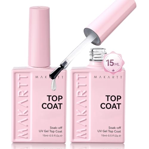 Makartt Gel Top Coat: 2 PCS 15ml No Wipe Top Coat Gel Nail Polish Upgrade Diamond-Shine Long-Lasting Clear Gel Polish Soak Off UV LED Lamp Needed Home Beauty and Personal Care Makartt Default Title
