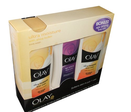 Olay Ultra Moisture With Shea Butter and Age Defying Body Wash Soap 3 Pack