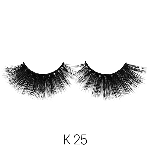 Laflare 3D 100% REAL MINK Eyelashes, Luxurious Hand-made, Light, Natural, Long Lasting, Easy to Apply False Lashes (K25)