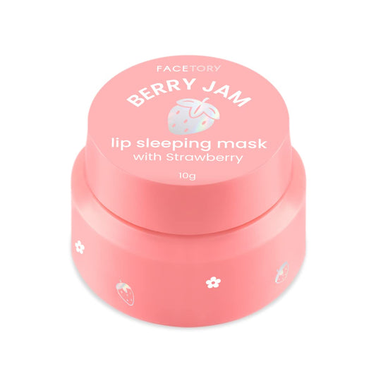 FaceTory Berry Jam Lip Sleeping Mask 10g – Strawberry & Shea Butter for Soft, Moisturized, Nourished Lips | Protects Dry, Cracked & Chapped Lips