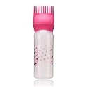 Antilog Root Comb Applicator Bottle with Graduated Scale and Brush for Salon Hair Coloring, Hair Dying (rose red, 170ml)