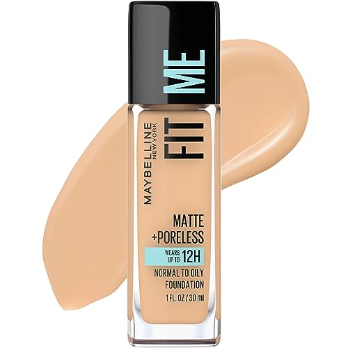 Maybelline Fit Me Matte + Poreless Liquid Oil-Free Foundation Makeup, Natural Beige, 1 Count (Packaging May Vary) Beauty and Personal Care MAYBELLINE Default Title