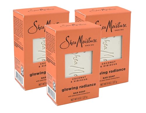 Shea Moisture Soap 8 Ounce Bar Coconut & Hibiscus Shea Butter (235ml) (3 Pack)