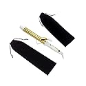 ALHBEJT Flat Iron Case - Soft Cotton Curling Wand Sleeve and Travel Pouch for Hair Straighteners, Curling Irons, and Styling Tools (2Pcs, Black)