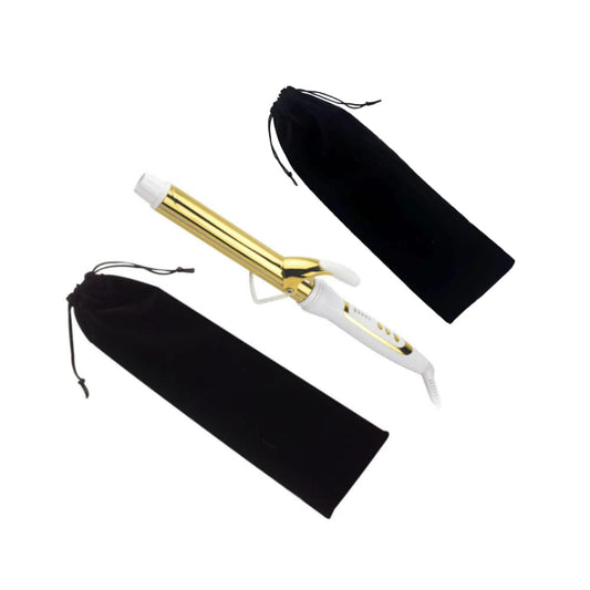 ALHBEJT Flat Iron Case - Soft Cotton Curling Wand Sleeve and Travel Pouch for Hair Straighteners, Curling Irons, and Styling Tools (2Pcs, Black) Beauty & Personal Care ALHBEJT