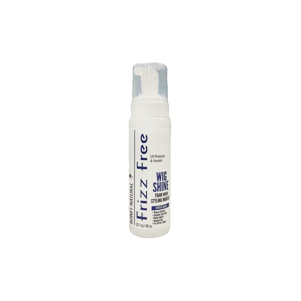 Bonfi Natural Frizz Free Wig Shine Foam Wrap Styling Mousse 8 fl oz (Pack of 2)