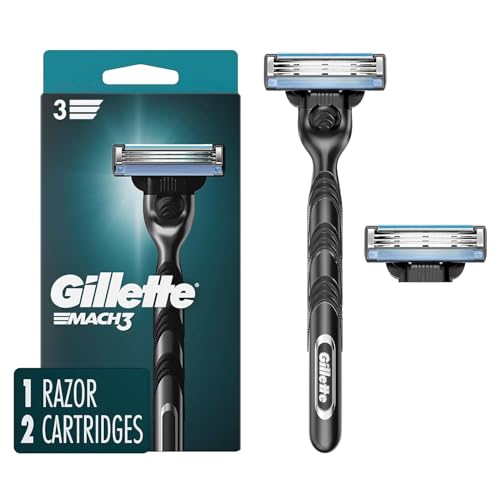 Gillette Mach3 Razor for Men, 1 Razor Handle + 2 Blade Refills Beauty and Personal Care Gillette Default Title