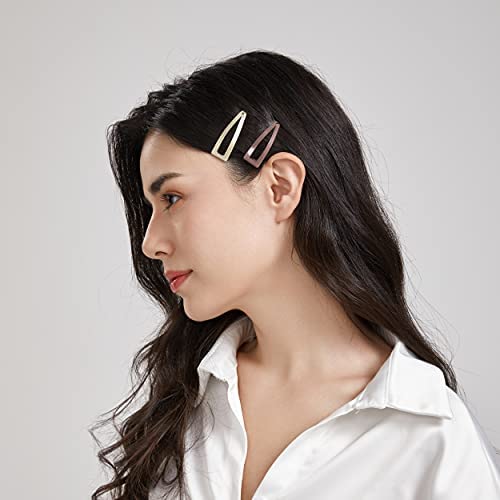 Dofash Double Grips 4.5CM/1.77 Inch Small Hair Clips Hair Barrettes Snap Clips Metal Accessories For Woman-6 Count (Brown)