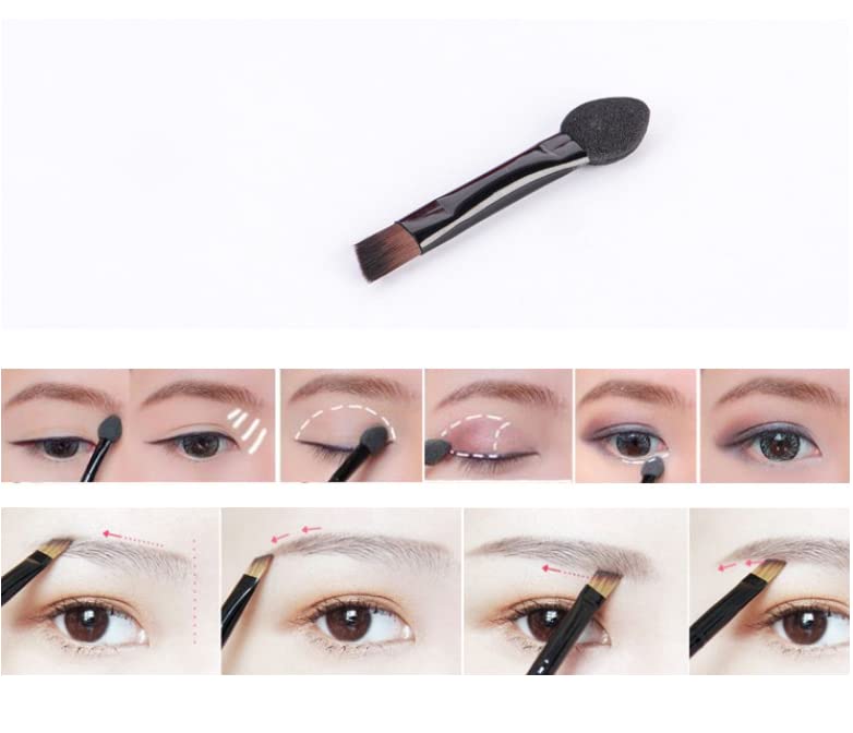 Duehut HLLMX 20 PCS Double Sided Eye Shadow Sponge Applicator Makeup Brushes Travel Eyeshadow Applicator Makeup Tool (Black)