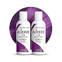 Adore Semi Permanent Hair Color (114 Violet Gem) (2 Pack) | Vegan & Cruelty-Free Purple Hair Dye | No Ammonia, No Peroxide, No Alcohol | 4 Fl Oz