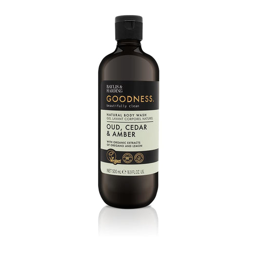 Baylis & Harding Liquid Body Wash Soap, Goodness, Oud, Cedar & Amber, 16.9oz/500ml Beauty & Personal Care Baylis & Harding