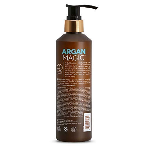 Argan Magic Defining Curl Cream - Enhances Waves & Curls While Adding Definition | Conditions, Detangles, Reduces Frizz | Enriched with Biotin |