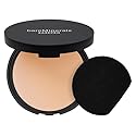 bareMinerals Barepro 24HR Skin-Perfecting Powder Foundation, Matte Pressed Powder Foundation Full Coverage with Plant-Based Squalene, Oil Control, Vegan - Fair 15 Neutral