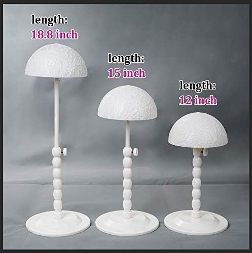 Youngther 2Pcs Wig Stand Adjustable Height Hat Display Portable Folding Wig Head Holders Plastic Wig Stand for Styling Wig Hair Drying Display(2 PCS